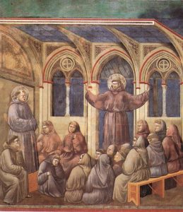 Giotto, San Francesco appare al Capitolo di Arles, 1295-1299, Assisi, Basilica superiore